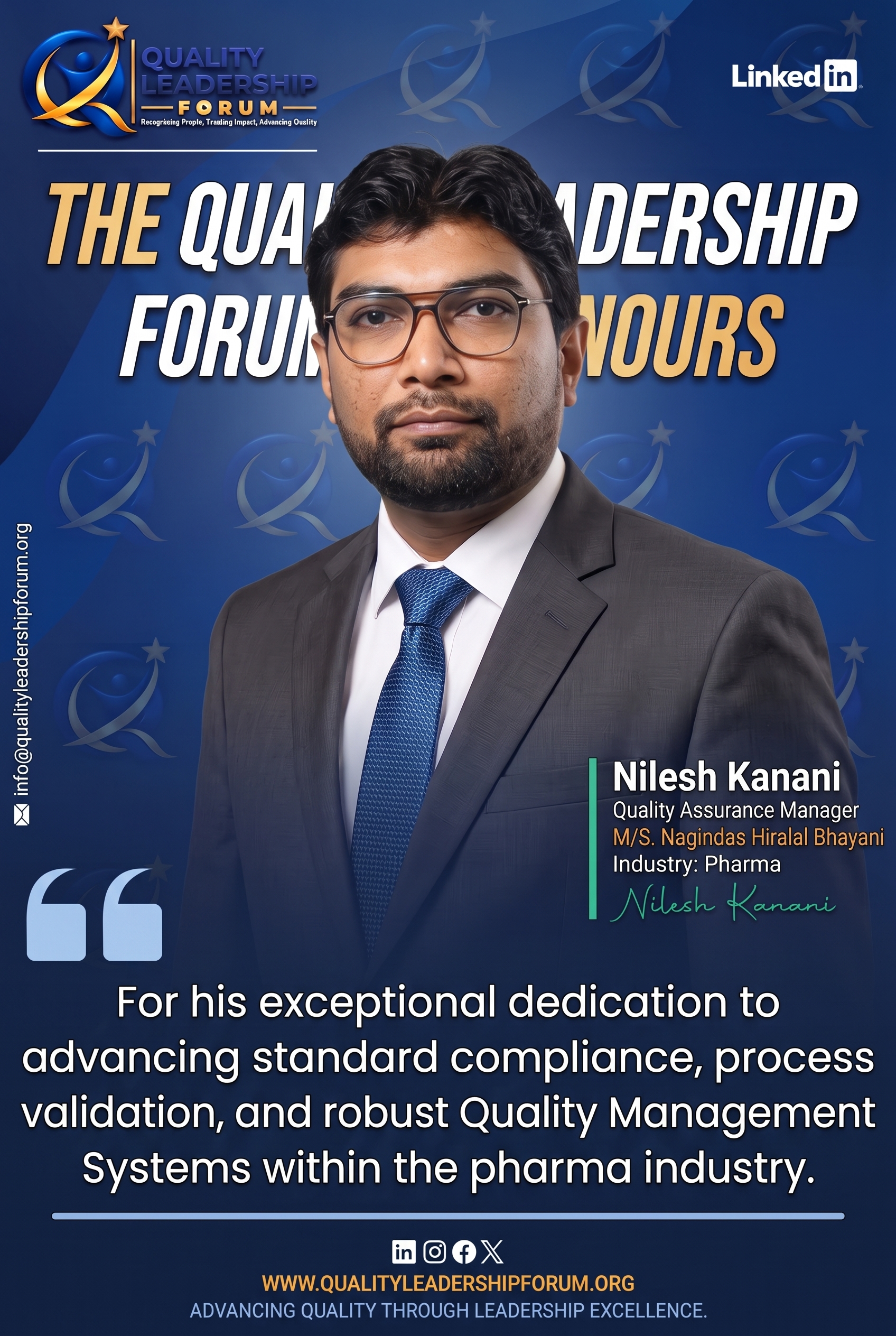 Rakesh Naik - Quality Leadership Honours